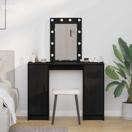 vidaXL Öltözködőasztal tárolóval Fekete 102 x 33 x 135 cm Faanyag