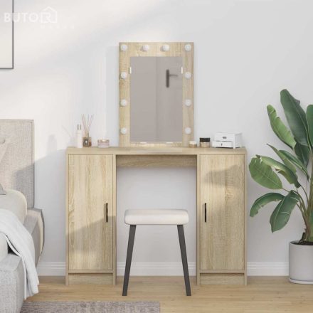 vidaXL Öltözködőasztal tárolóval Barna 102 x 33 x 135 cm Faanyag