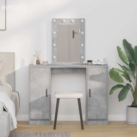 vidaXL Öltözködőasztal ajtóval Világosszürke 102 x 33 x 135 cm Faanyag