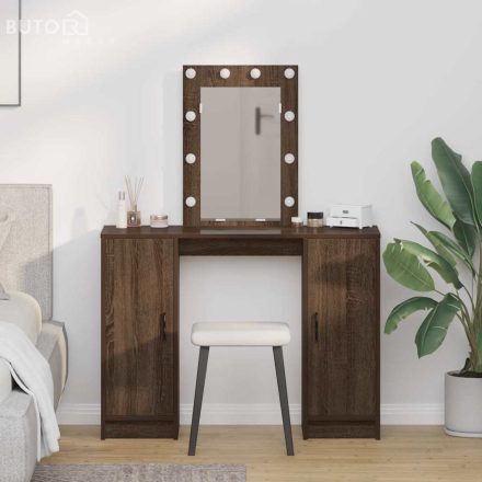 vidaXL Öltözködőasztal tárolóval Barna 102 x 33 x 135 cm Faanyag