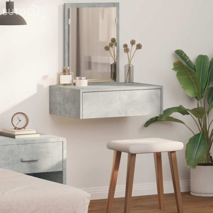 vidaXL Öltözködőasztal fiókkal tükörrel Szürke 60 x 40 x 70 cm Faanyag