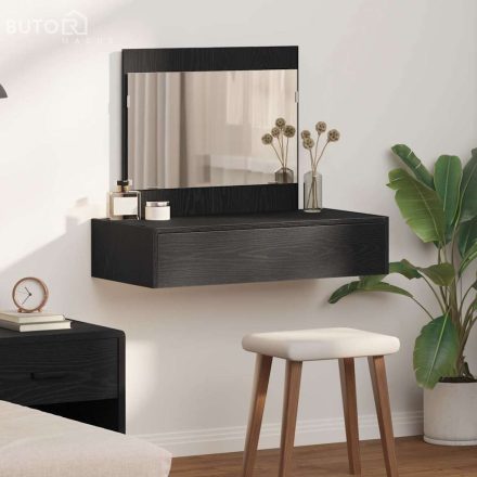 vidaXL Öltözködőasztal fiókkal tükörrel Fekete 83 x 40 x 70 cm Faanyag