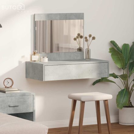 vidaXL Öltözködőasztal fiókkal tükörrel Szürke 83 x 40 x 70 cm Faanyag