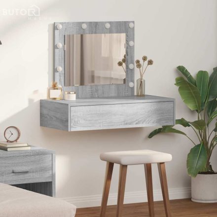 vidaXL Öltözködőasztal fiókkal tükörrel Szürke 83 x 40 x 70 cm Faanyag