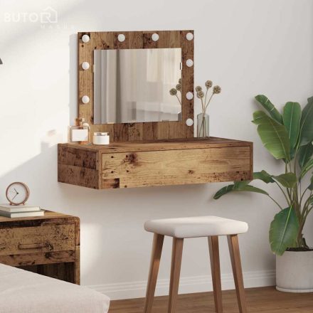 vidaXL Öltözködőasztal LED -es lámpákkal Barna 83 x 40 x 70 cm Faanyag