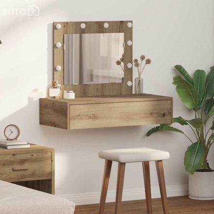 vidaXL Öltözködőasztal LED -es lámpákkal Barna 83 x 40 x 70 cm Faanyag