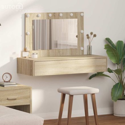 vidaXL Öltözködőasztal fiókkal tükörrel Barna 100 x 40 x 70 cm Faanyag