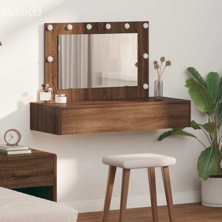 vidaXL Öltözködőasztal fiókkal tükörrel Barna 100 x 40 x 70 cm Faanyag