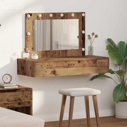 vidaXL Öltözködőasztal fiókkal tükörrel Barna 100 x 40 x 70 cm Faanyag