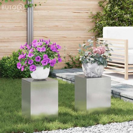 vidaXL Növényállványok 2 pcs Ezüst 24 x 24 x 35 cm Rozsdamentes acél