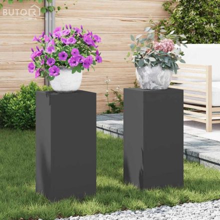 vidaXL Növényállványok 2 pcs Fekete 24 x 24 x 55 cm Acél