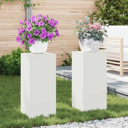 vidaXL Növényállványok 2 pcs Fehér 24 x 24 x 55 cm Acél