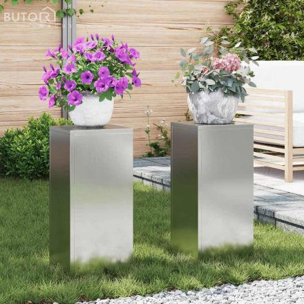 vidaXL Növényállványok 2 pcs Ezüst 24 x 24 x 55 cm Horganyzott acél