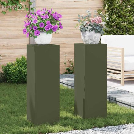 vidaXL Növényállványok 2 pcs Oliva zöld 24 x 24 x 75 cm Acél