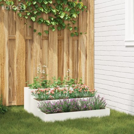 vidaXL Kertágyás 3-szintes 90x90x35 cm Fehér Acél