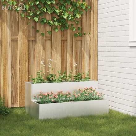 vidaXL Kertészeti cserép 2 szintes 100x60x45 cm Rozsdamentes acél