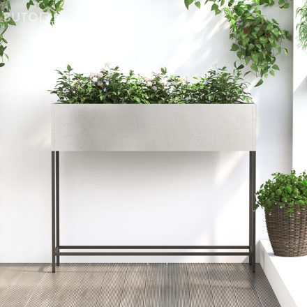 vidaXL Emelt Kertészládák 100x26x82 cm Rozsdamentes Acél