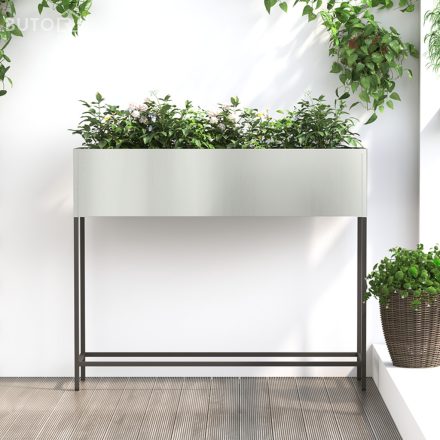 vidaXL Emelt Kertészkedő 100x26x82 cm Horganyzott Acél