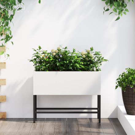 vidaXL Emelt Kertész Ágy 60x26x45 cm Fehér Acél