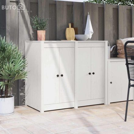 vidaXL Konyhai ajtó ajtóval 2 pcs Fehér 50 x 9 x 82 cm Tömör fenyőfa