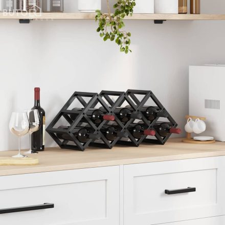vidaXL 9 Palackos Borállvány 63x16,5x25 cm Porbevonatos Acél