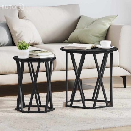 vidaXL Dohányzóasztal 2 pcs Musta tammi 50 x 50 x 50 cm