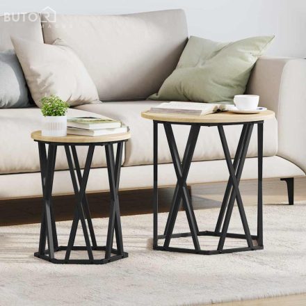 vidaXL Dohányzóasztal 2 pcs sonoma tölgy 50 x 50 x 50 cm