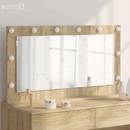 vidaXL pipere tükör Sonoma tölgy MDF, Üveg 100 x 55 x 18 cm Pipere tükör
