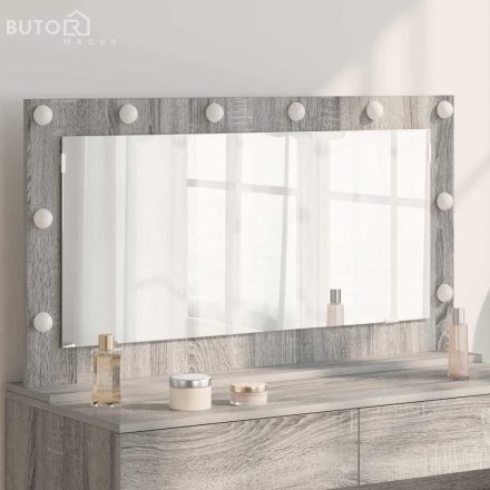 vidaXL Pipere tükör Szürke sonoma Forgácslap, Üveg 100 x 55 x 18 cm