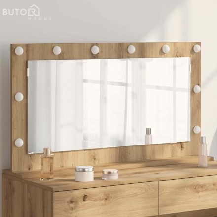 vidaXL Pipere Tükör Kézműves tölgy Fa és üveg 100 x 55 cm Pipere tükör
