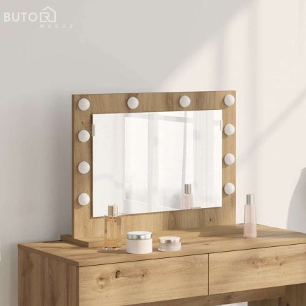 vidaXL Pipere Tükör Kézműves tölgy MDF 60 x 45 x 18 cm Pipere Tükör