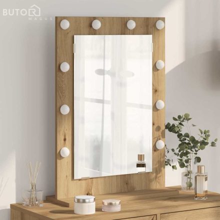 vidaXL Pipere Tükör Kézműves tölgy Fa 70 x 50 x 18 cm Pipere Tükör