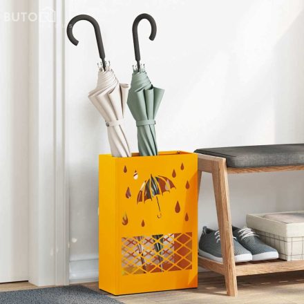 vidaXL Napernyő Állvány tárolóval mustársárga 28 x 12 x 41 cm Acél