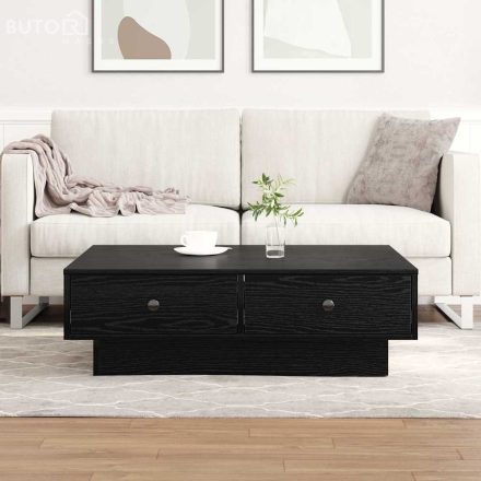 vidaXL Dohányzóasztal Musta tammi 90 x 90 x 28 cm Faanyag