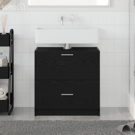 vidaXL mosogatószekrény Fekete tölgy 59x37x59 cm Műszaki Fa