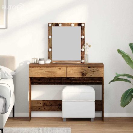 vidaXL Öltöztetőasztal fiókkal Öreg fa 100 x 40 x 130 cm Faanyag