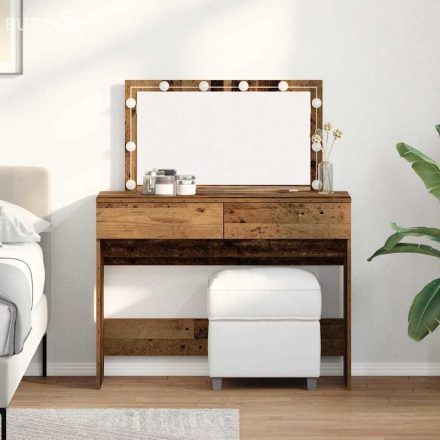 vidaXL Sminkasztal fiókkal tárolóval Öreg fa 100 x 40 x 120 cm Faanyag