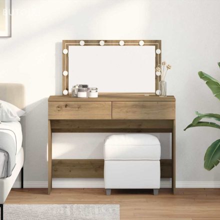 vidaXL Sminkasztal fiókkal kézműves tölgy 100 x 40 x 120 cm Faanyag