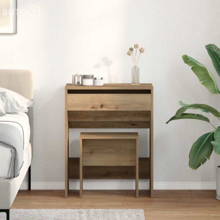 vidaXL Sminkasztal fiókkal kézműves tölgy 60 x 40 x 75 cm Faanyag