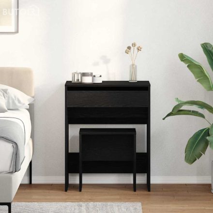 vidaXL Sminkasztal fiókkal Musta tammi 60 x 40 x 75 cm Faanyag