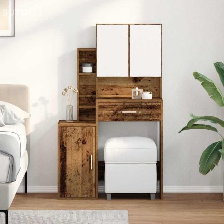 vidaXL Öltöztetőasztal fiókkal Öreg fa 80 x 35 x 132 cm Faanyag