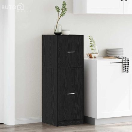 vidaXL Patikás Szekrény Fekete Tölgy 40x41x118 cm Műanyag Fa