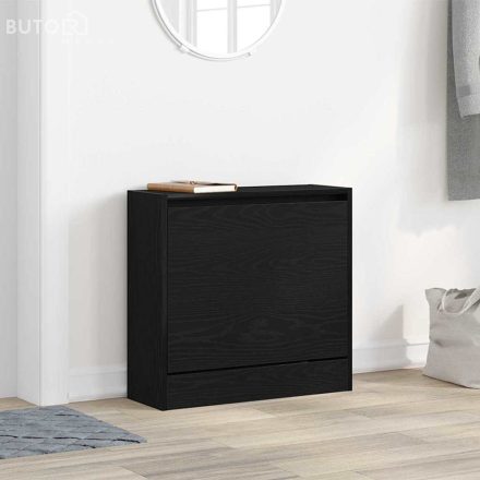 vidaXL Cipőszekrény tárolóval Musta tammi 60 x 21 x 57 cm Faanyag