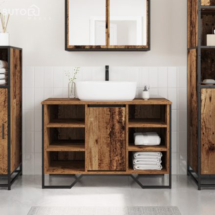 vidaXL Fürdőszobai Mosdószekrény Régi Fa 91x35x60 cm Felületkezelt Fa