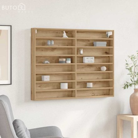 vidaXL Kiállító Szekrény kézműves tölgy 100 x 8.5 x 75 cm Faanyag