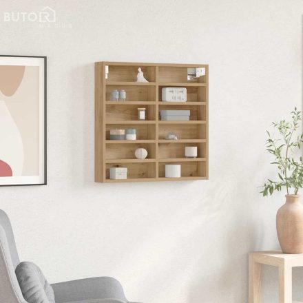 vidaXL Kiállító Szekrény kézműves tölgy 60 x 8.5 x 58 cm Faanyag