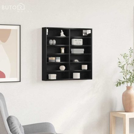 vidaXL Kiállító Szekrény Musta tammi 60 x 8.5 x 58 cm Faanyag