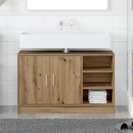 vidaXL Mosogató Szekrény Kézműves tölgy 90x29x55 cm Összeszerelt Fa