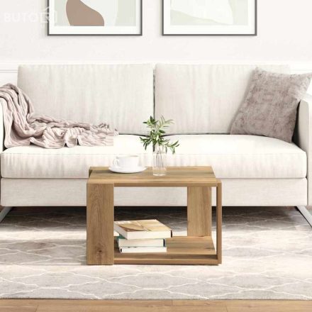vidaXL Dohányzóasztal kézműves tölgy 51.5 x 51.5 x 30 cm Faanyag