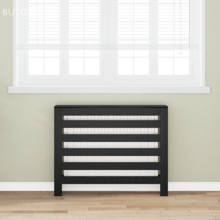 vidaXL Radiátorborító Fekete tölgy 104x20x82 cm Szerelt fa